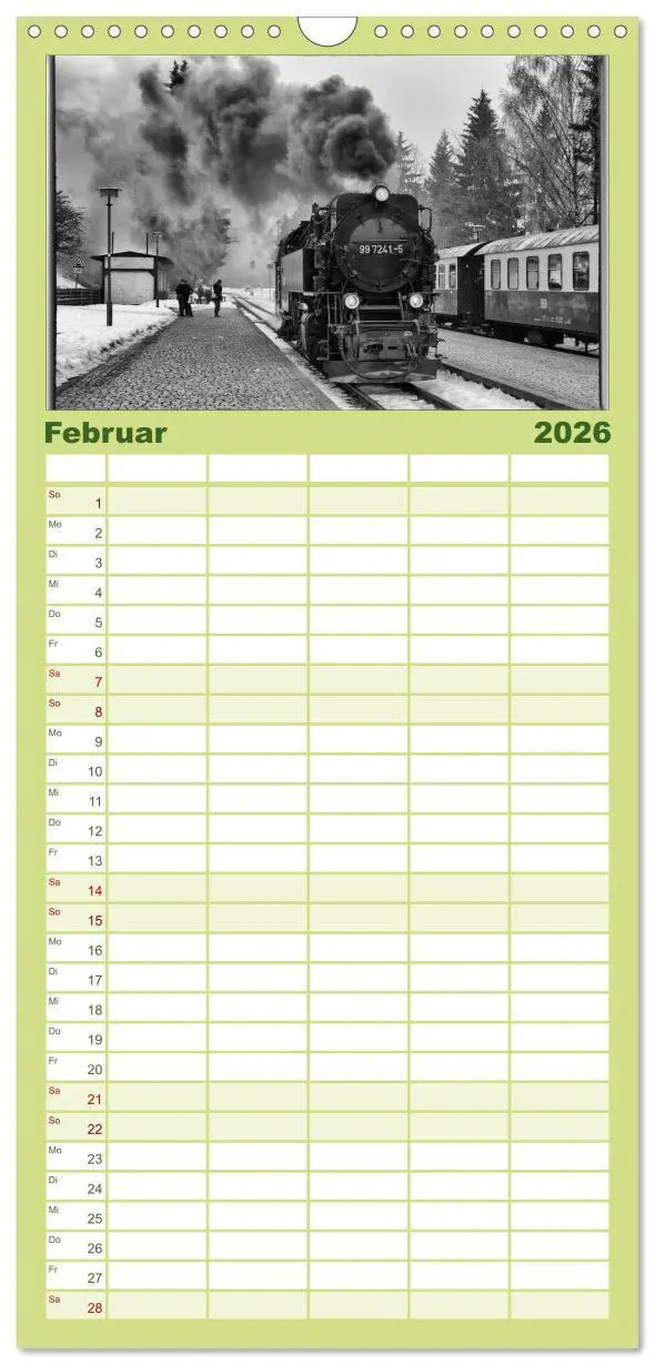 Bild: 9783516512328 | Familienplaner 2026 - Nostalgie Dampf mit 5 Spalten (Wandkalender,...