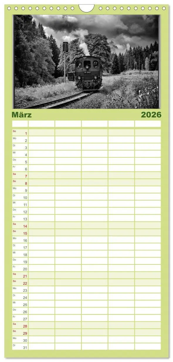 Bild: 9783516512328 | Familienplaner 2026 - Nostalgie Dampf mit 5 Spalten (Wandkalender,...