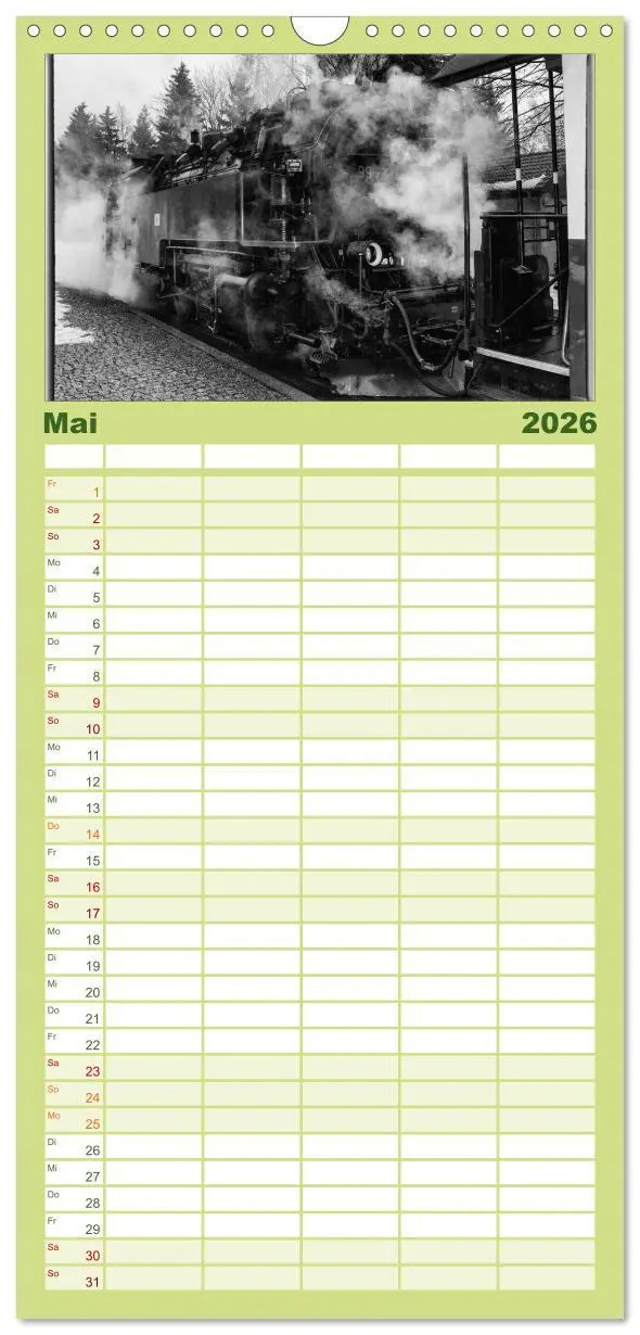 Bild: 9783516512328 | Familienplaner 2026 - Nostalgie Dampf mit 5 Spalten (Wandkalender,...