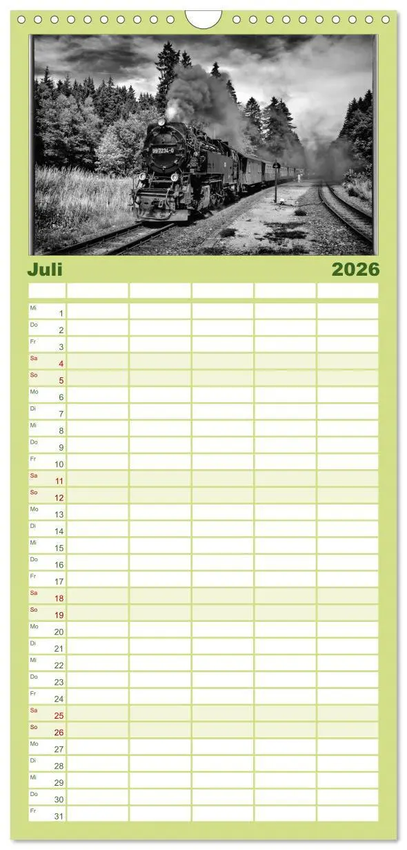 Bild: 9783516512328 | Familienplaner 2026 - Nostalgie Dampf mit 5 Spalten (Wandkalender,...