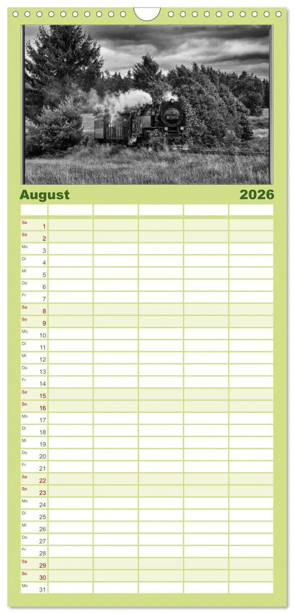 Bild: 9783516512328 | Familienplaner 2026 - Nostalgie Dampf mit 5 Spalten (Wandkalender,...