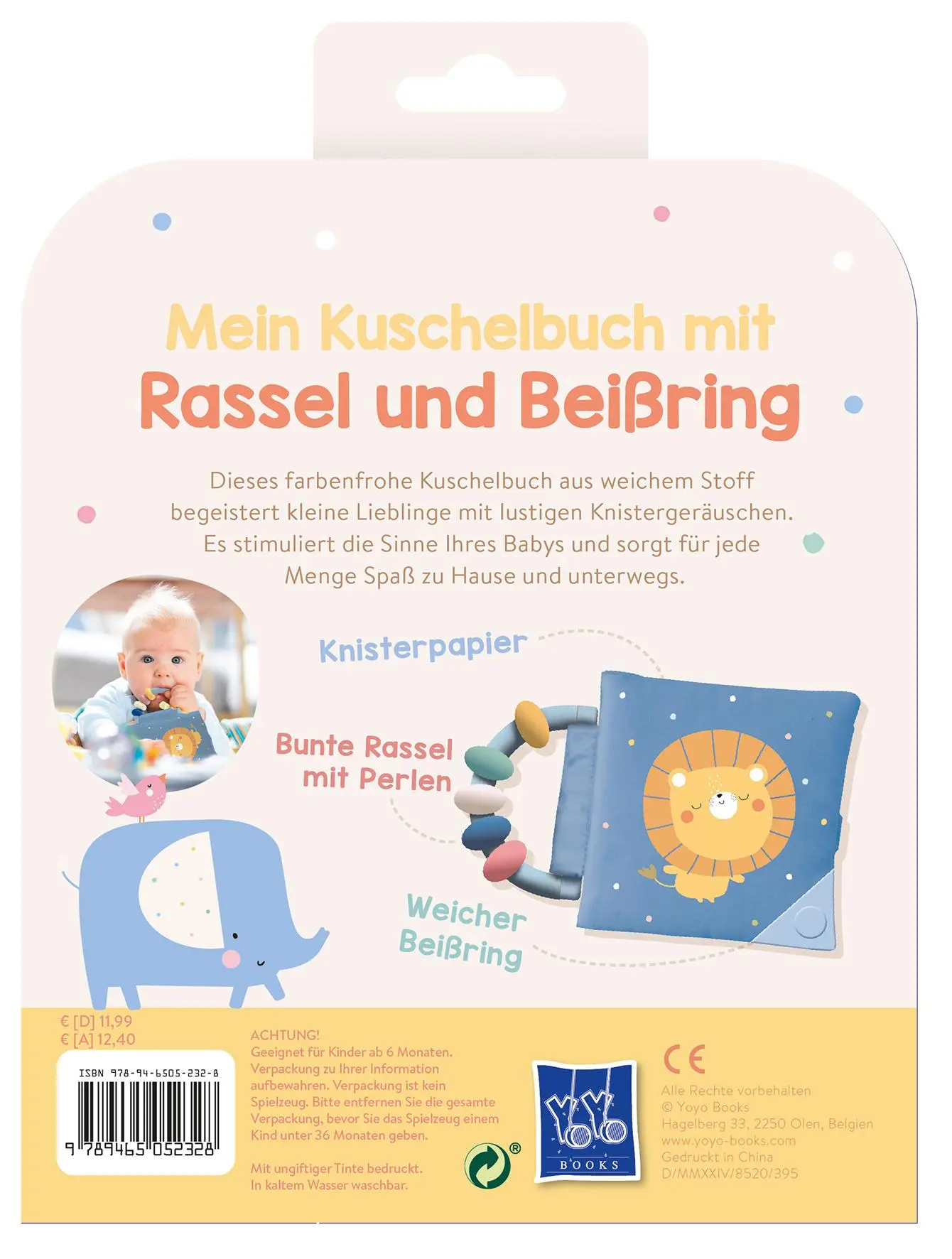 Rückseite: 9789465052328 | Mein Kuschelbuch mit Rassel und Beißring - Kleiner Löwe | Buch | 8 S.
