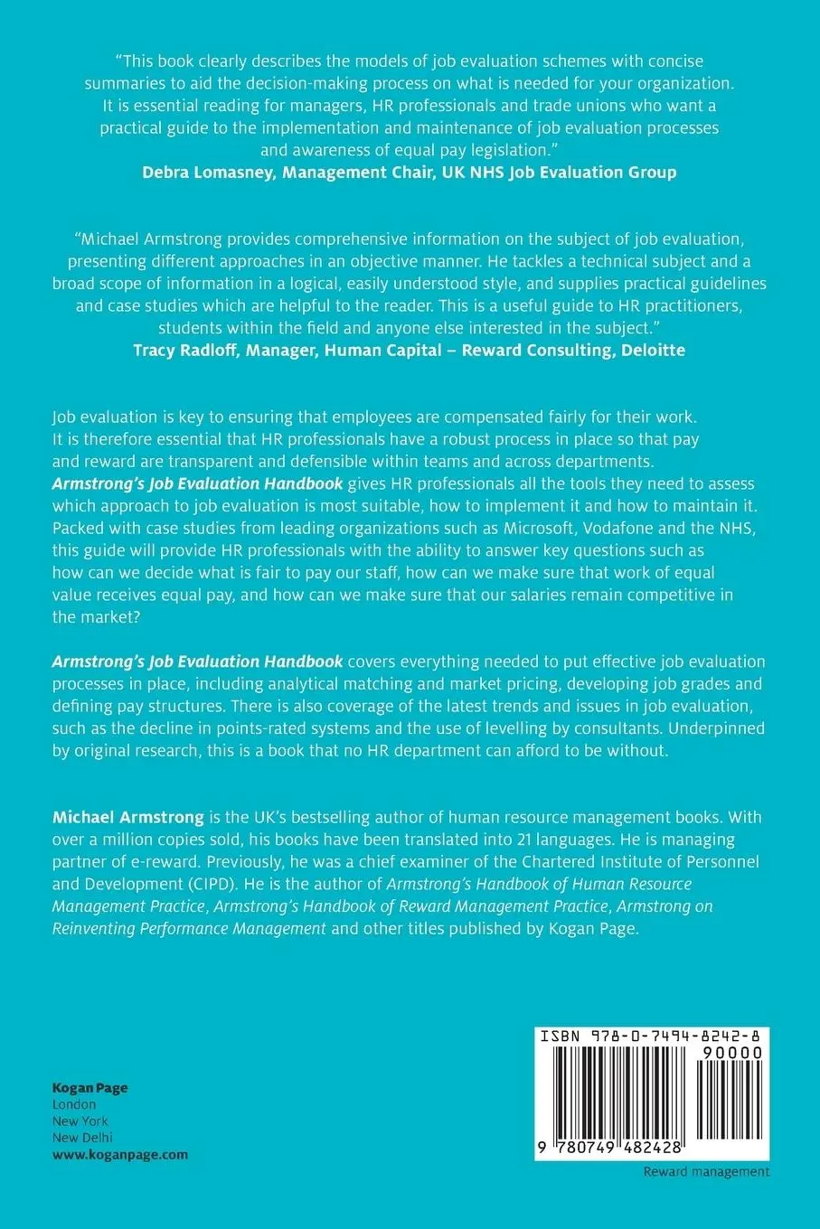 Rückseite: 9780749482428 | Armstrong's Job Evaluation Handbook | Michael Armstrong | Taschenbuch