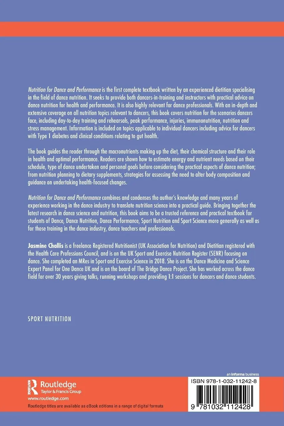 Rückseite: 9781032112428 | Nutrition for Dance and Performance | Jasmine Challis | Taschenbuch