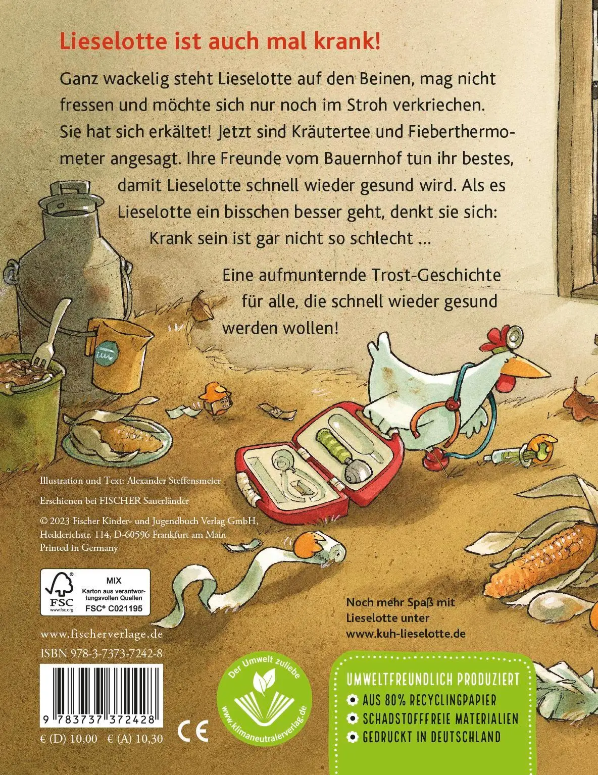 Rückseite: 9783737372428 | Lieselotte ist krank | Alexander Steffensmeier | Buch | 26 S. | 2023