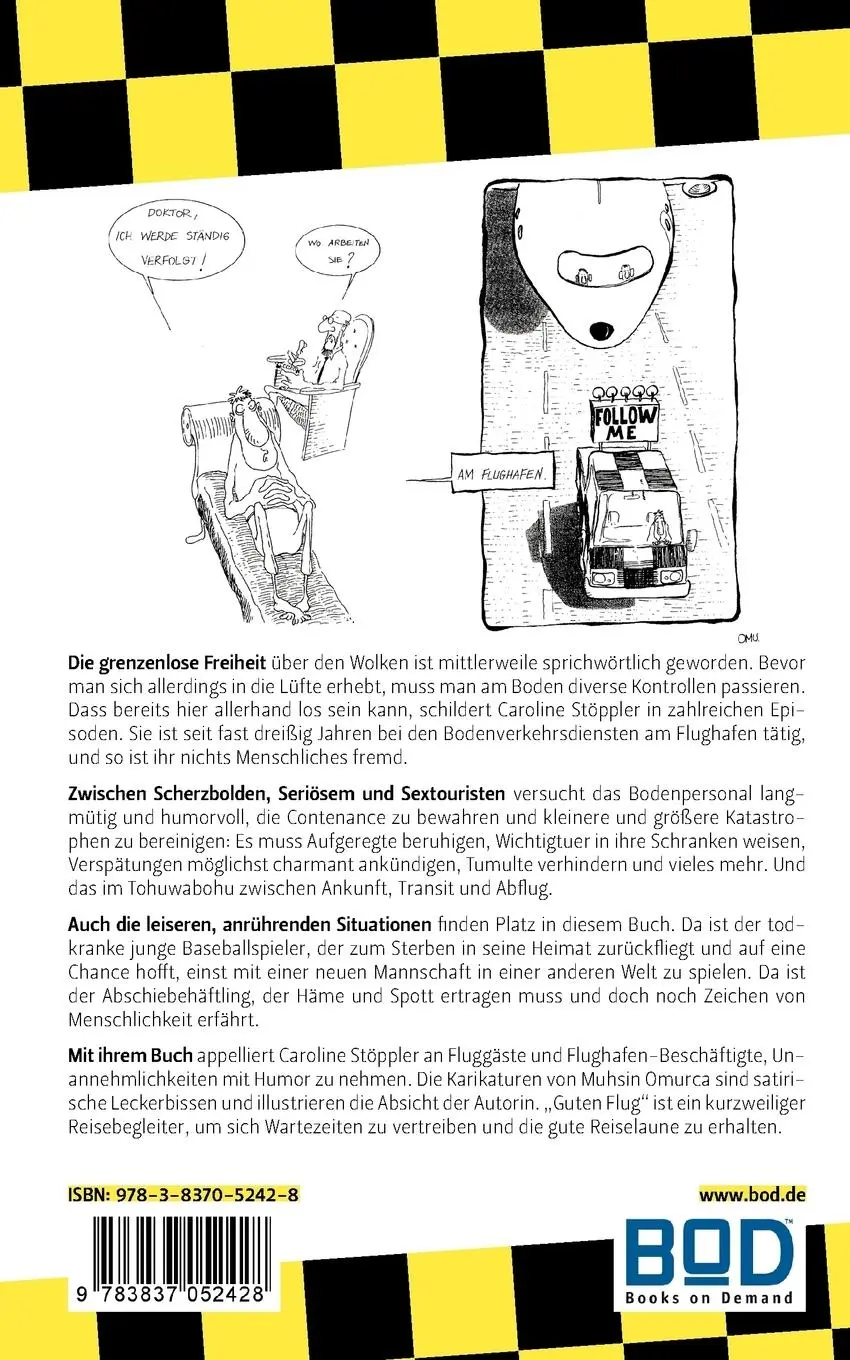 Rückseite: 9783837052428 | Guten Flug | Ein satirisches Cartoon- und Lesebuch | Caroline Stöppler