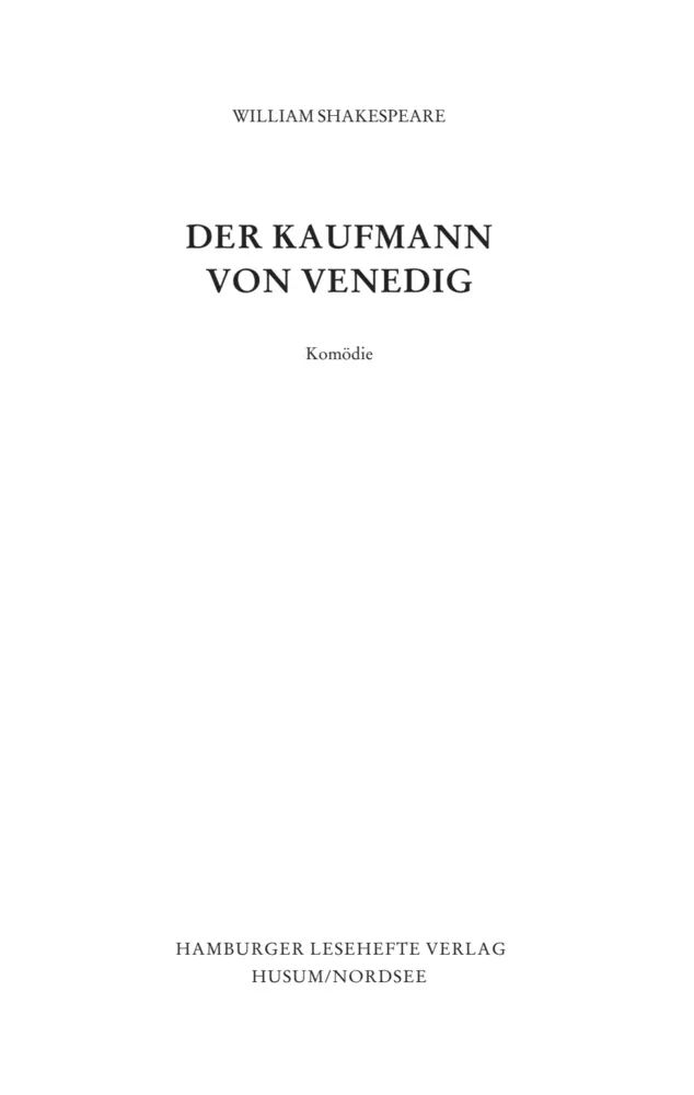 Bild: 9783872912428 | Der Kaufmann von Venedig | William Shakespeare (u. a.) | Taschenbuch