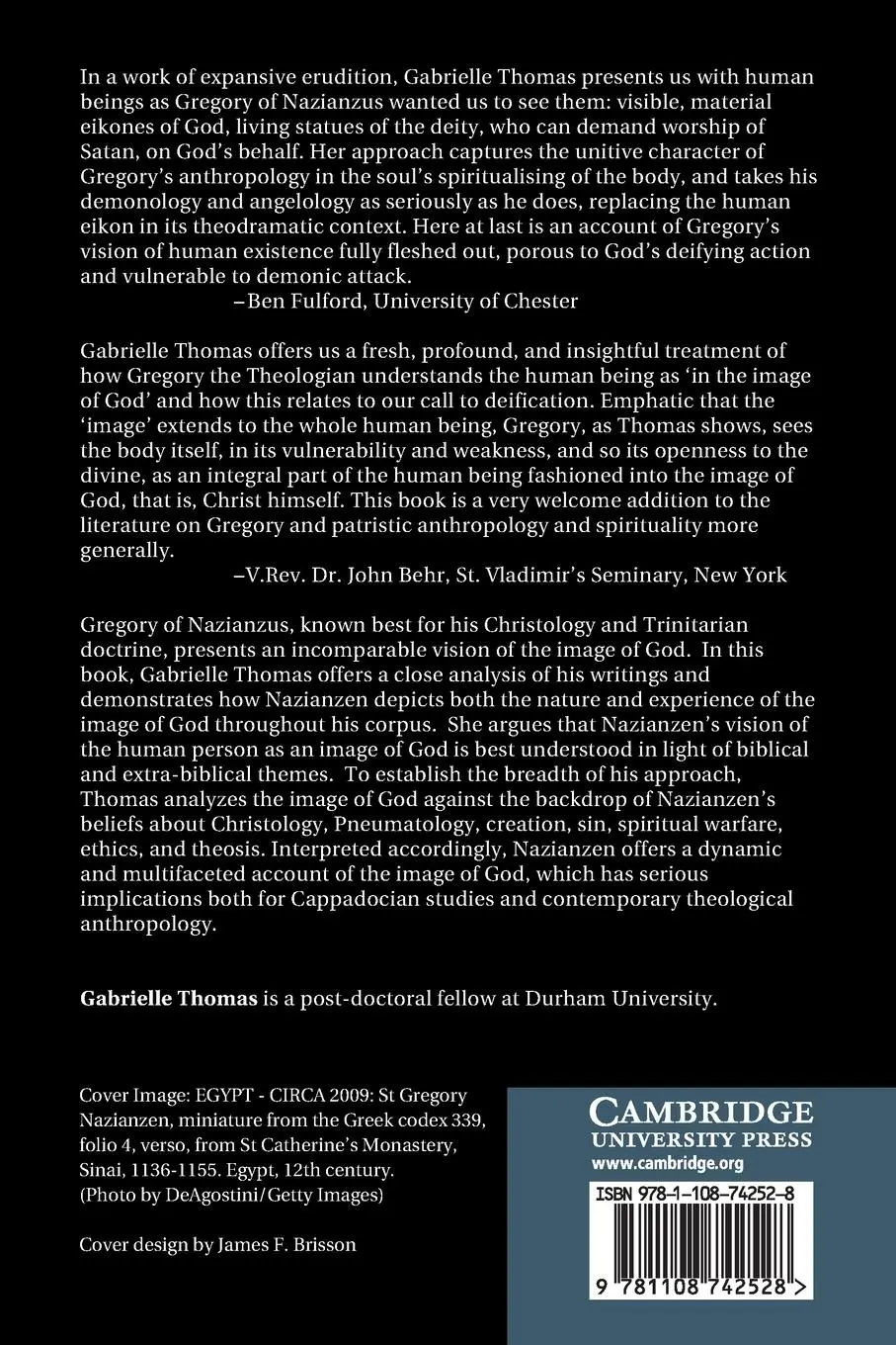 Rückseite: 9781108742528 | The Image of God in the Theology of Gregory of Nazianzus | Thomas