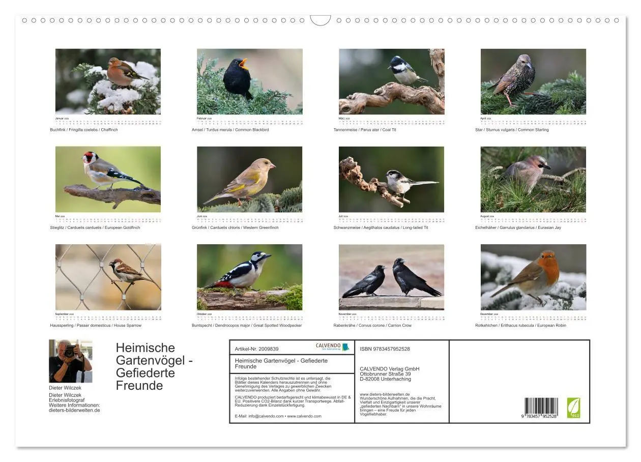 Bild: 9783457952528 | Heimische Gartenvögel - Gefiederte Freunde (Wandkalender 2026 DIN...