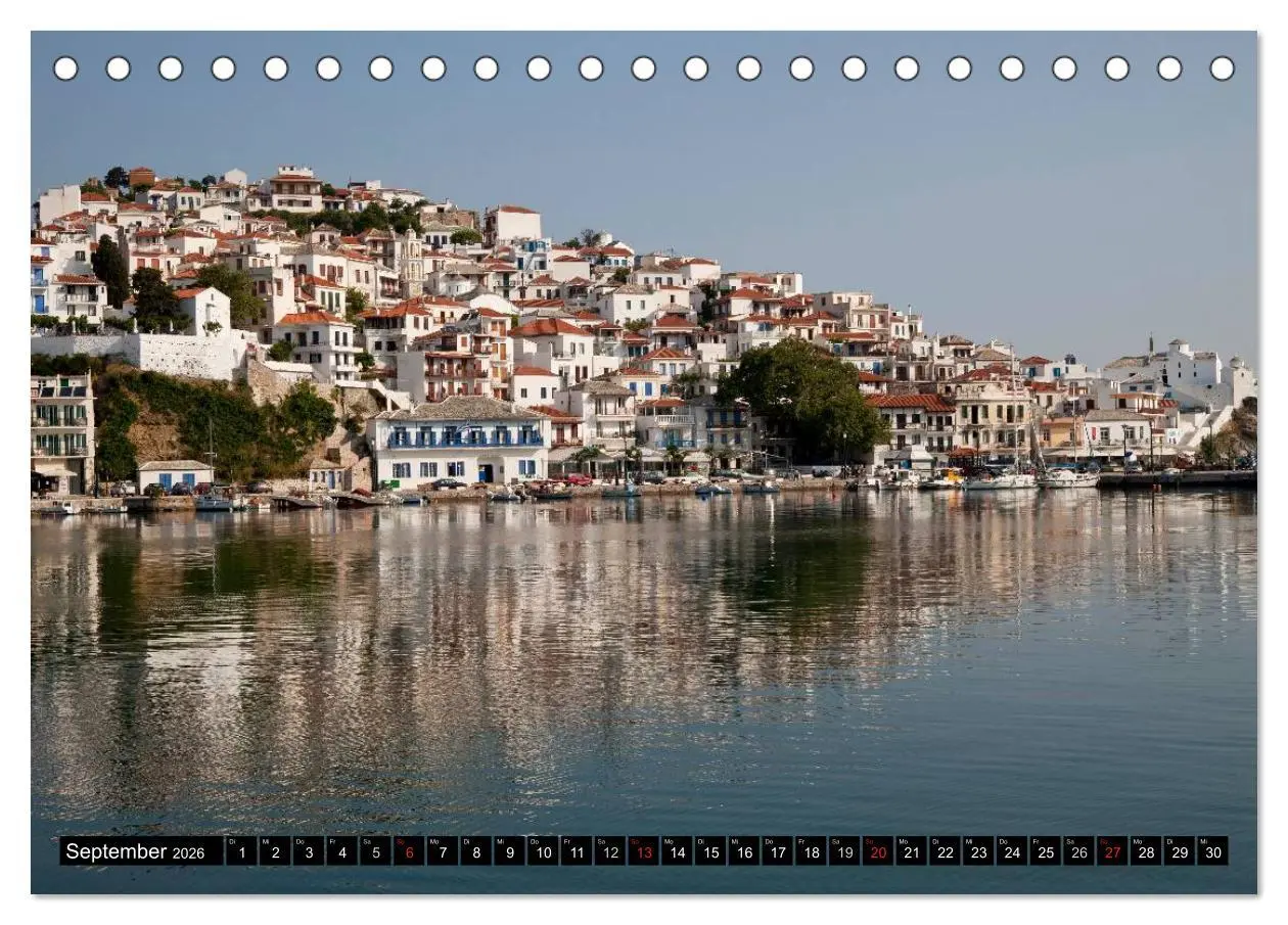 Bild: 9783516112528 | Skiathos + Skopelos (Tischkalender 2026 DIN A5 quer), CALVENDO...