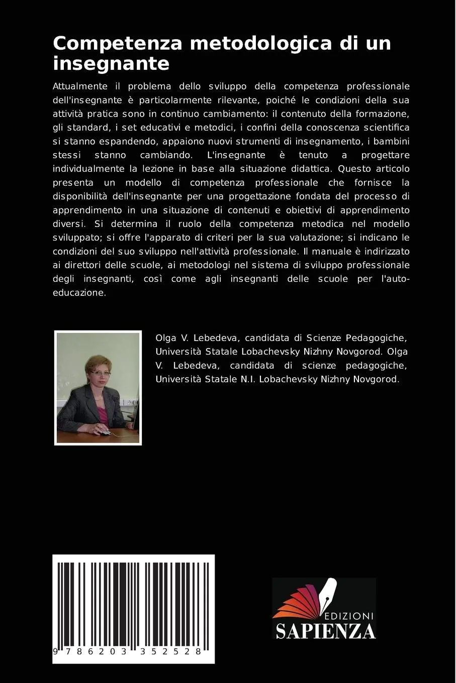 Rückseite: 9786203352528 | Competenza metodologica di un insegnante | Olga Lebedeva | Taschenbuch