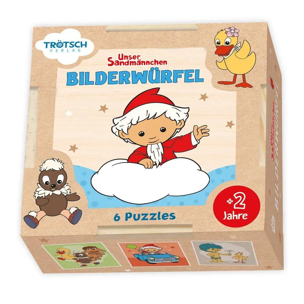 Unser Sandmännchen Bilderwürfel aus Holz 6x9 Teile