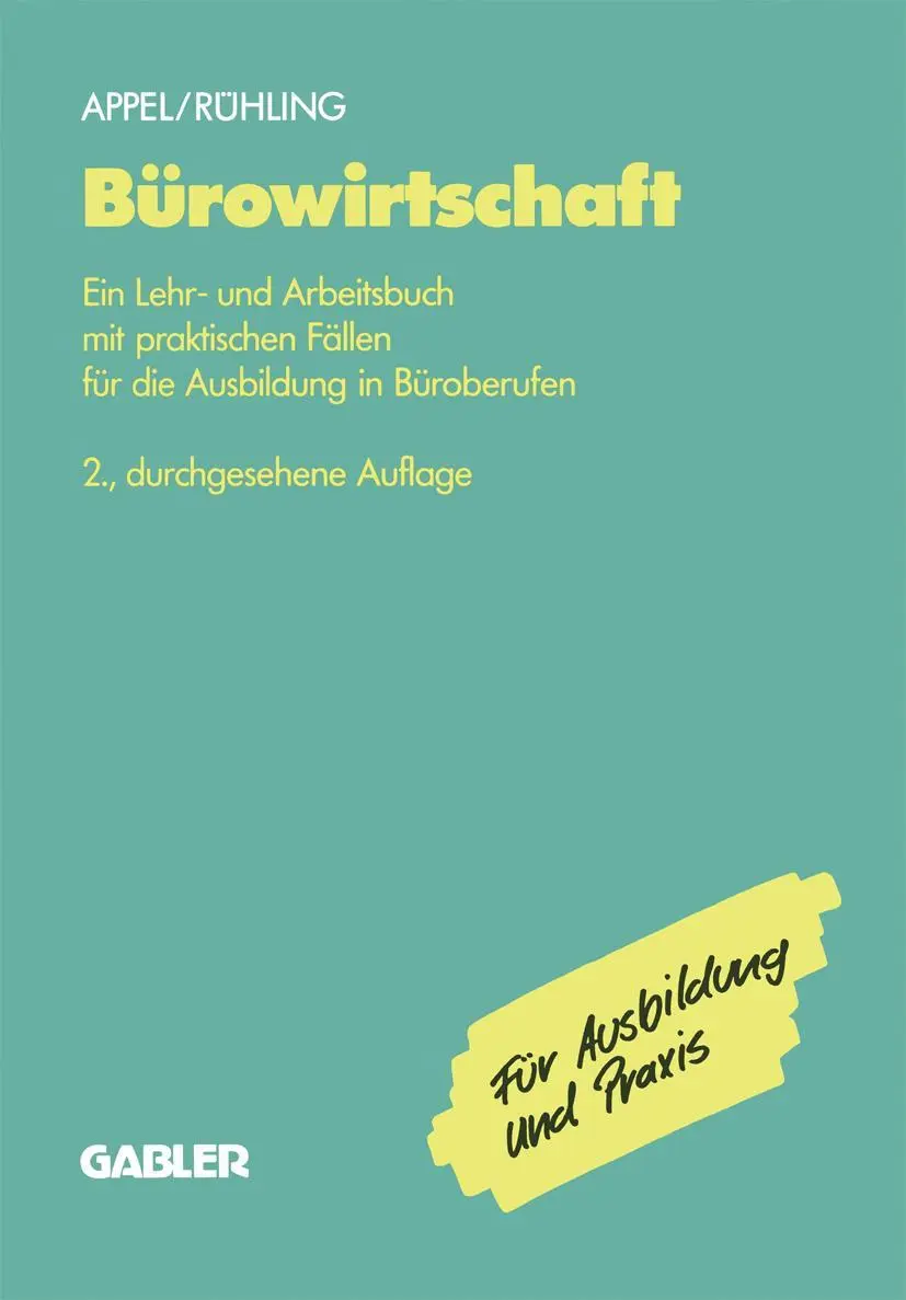 Cover: 9783409972628 | Bürowirtschaft | Helga Rühling | Taschenbuch | 179 S. | Deutsch | 1991