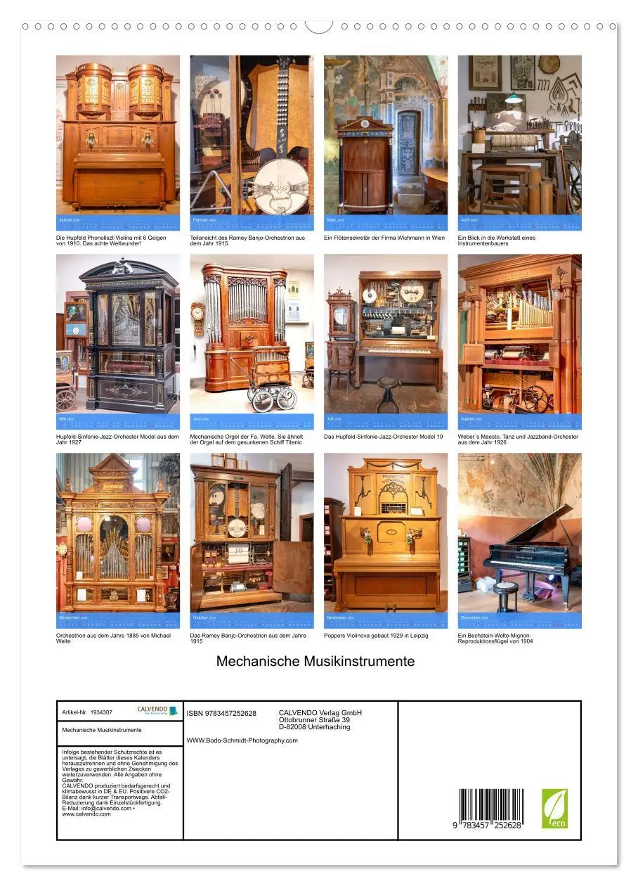 Bild: 9783457252628 | Mechanische Musikinstrumente (hochwertiger Premium Wandkalender...