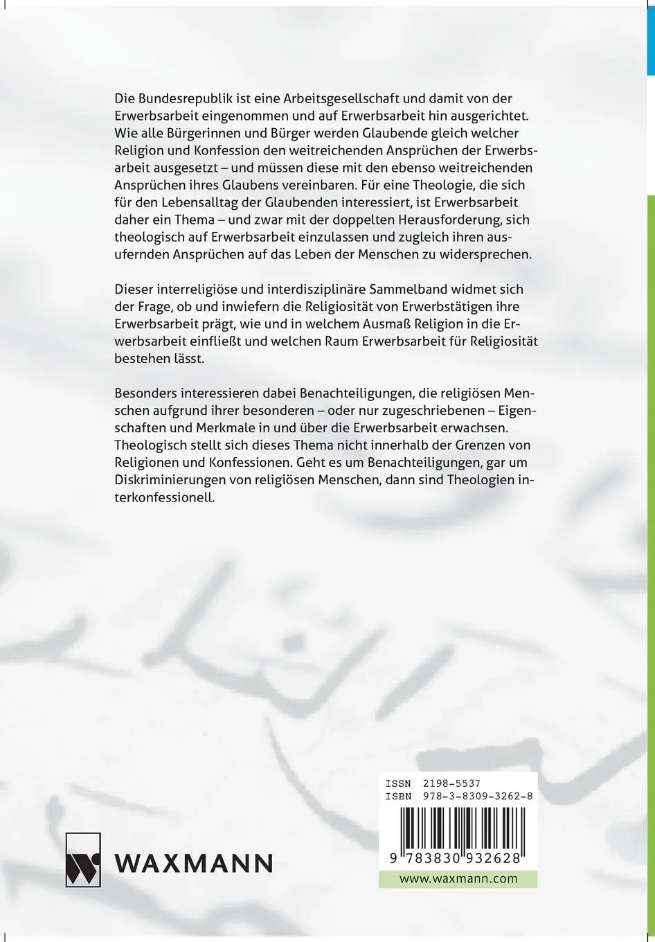 Rückseite: 9783830932628 | Eine Arbeitsgesellschaft - auch für Muslime | Mouez Khalfaoui (u. a.)