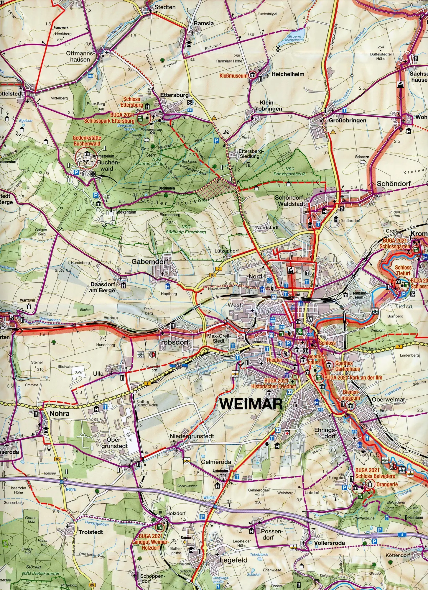 Bild: 9783866362628 | Fahrradkarte Weimar 1 : 50 000 | (Land-)Karte | 21 S. | Deutsch | 2020