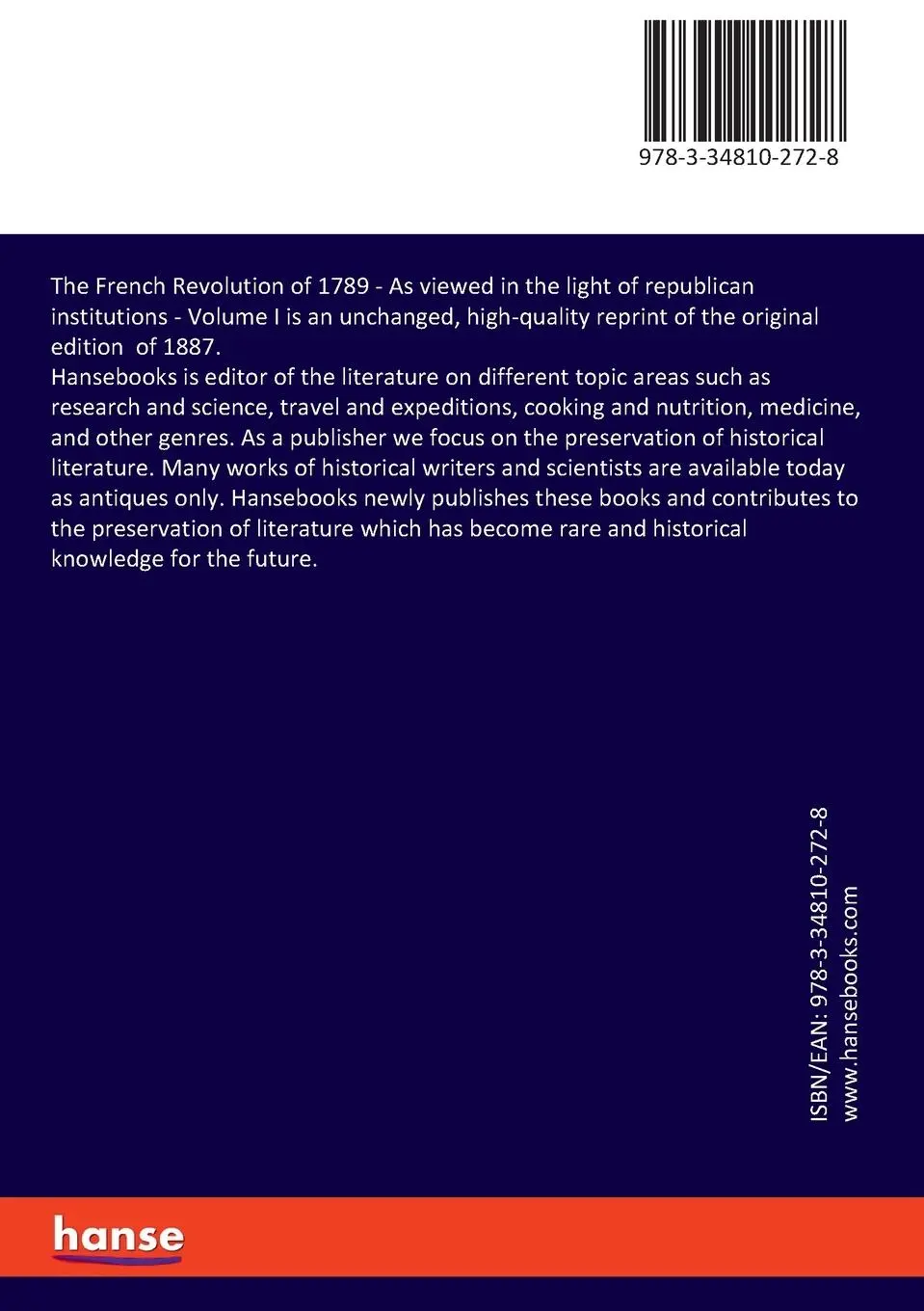 Rückseite: 9783348102728 | The French Revolution of 1789 | John Stevens Cabot Abbott | Buch