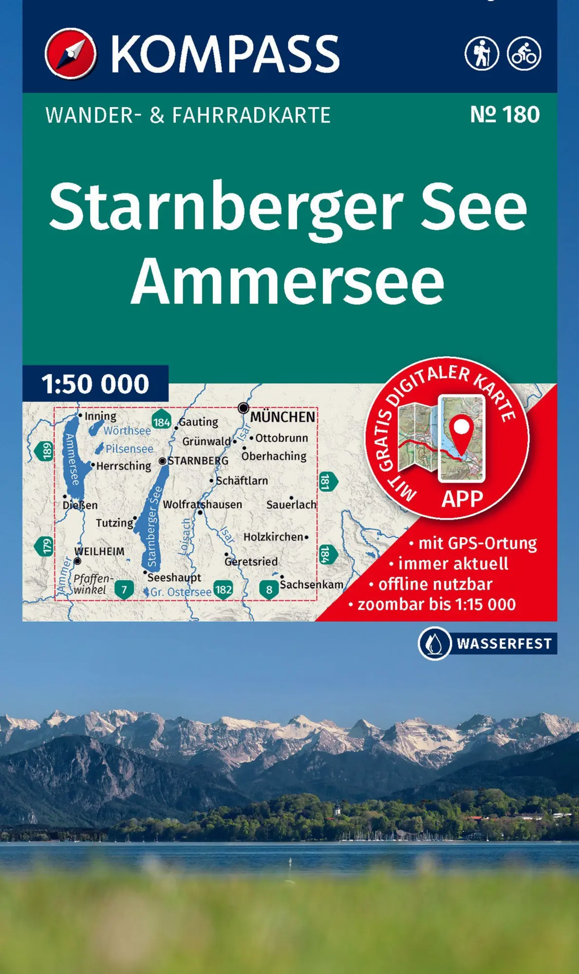 Cover: 9783991542728 | KOMPASS Wanderkarte 180 Starnberger See, Ammersee 1:50.000 | 2 Bde/Tle