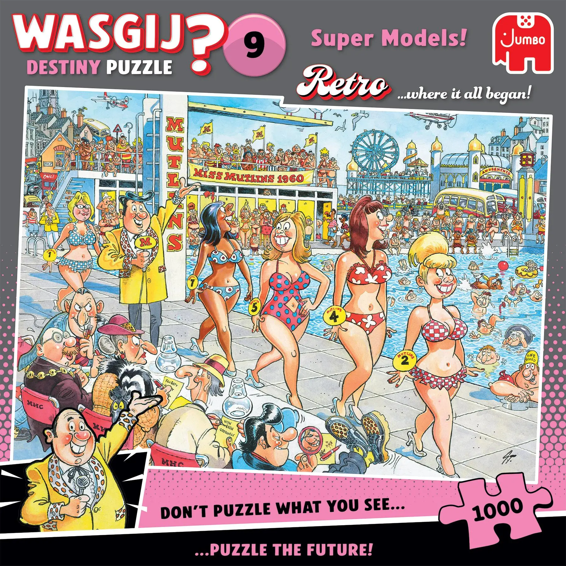 Cover: 8721017602828 | Wasgij Retro Destiny 9 - Super Models - Puzzle 1000 Teile | Spiel