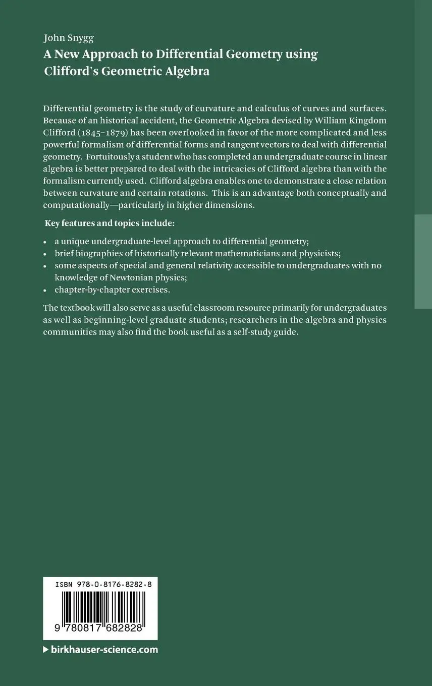 Rückseite: 9780817682828 | A New Approach to Differential Geometry using Clifford's Geometric...