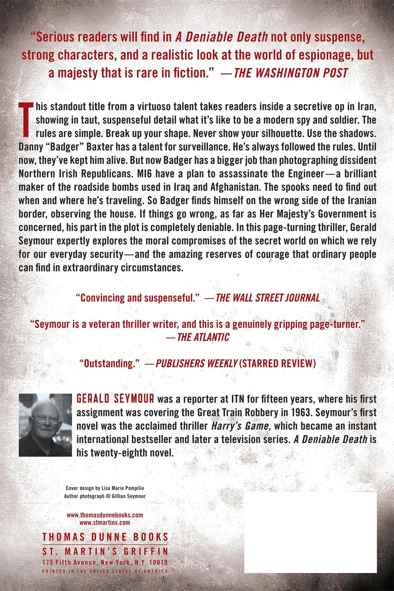 Rückseite: 9781250042828 | DENIABLE DEATH | Gerald Seymour | Taschenbuch | Englisch | 2014