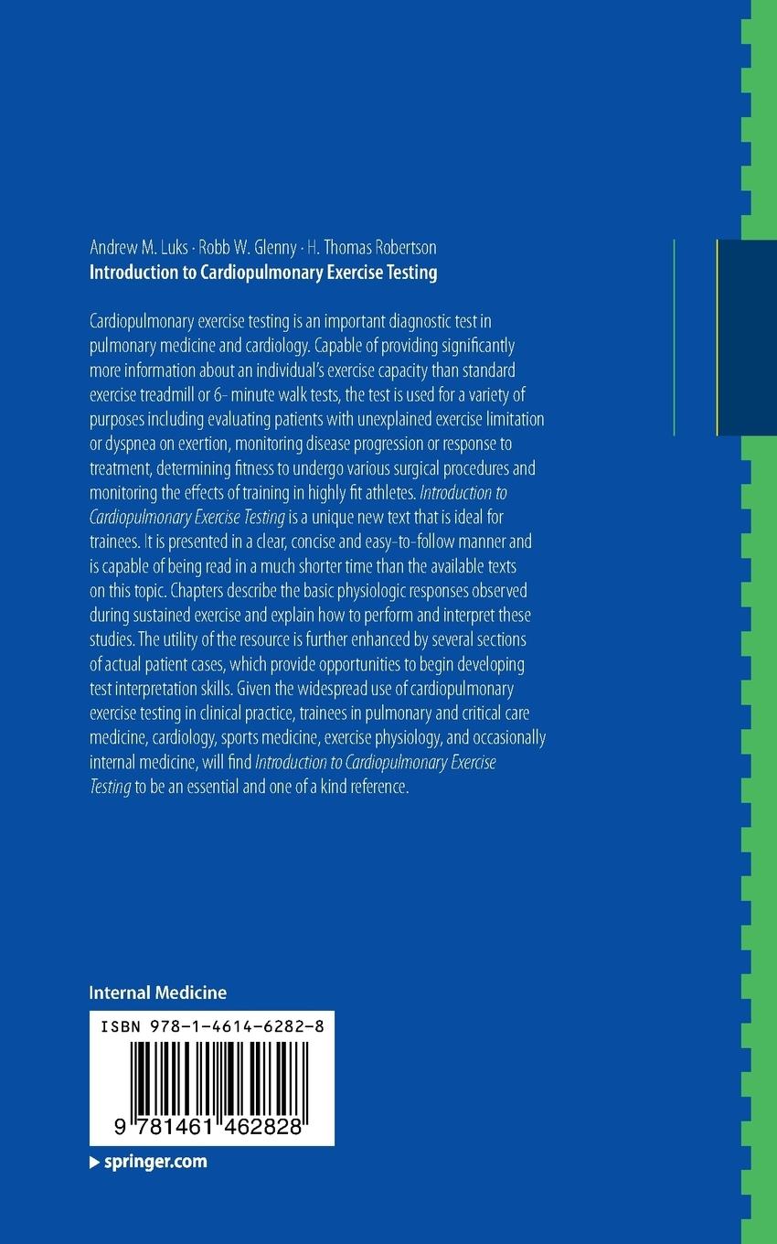 Rückseite: 9781461462828 | Introduction to Cardiopulmonary Exercise Testing | Luks (u. a.) | Buch