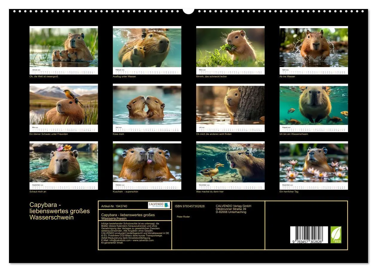 Bild: 9783457302828 | Capybara - liebenswertes großes Wasserschwein (hochwertiger Premium...