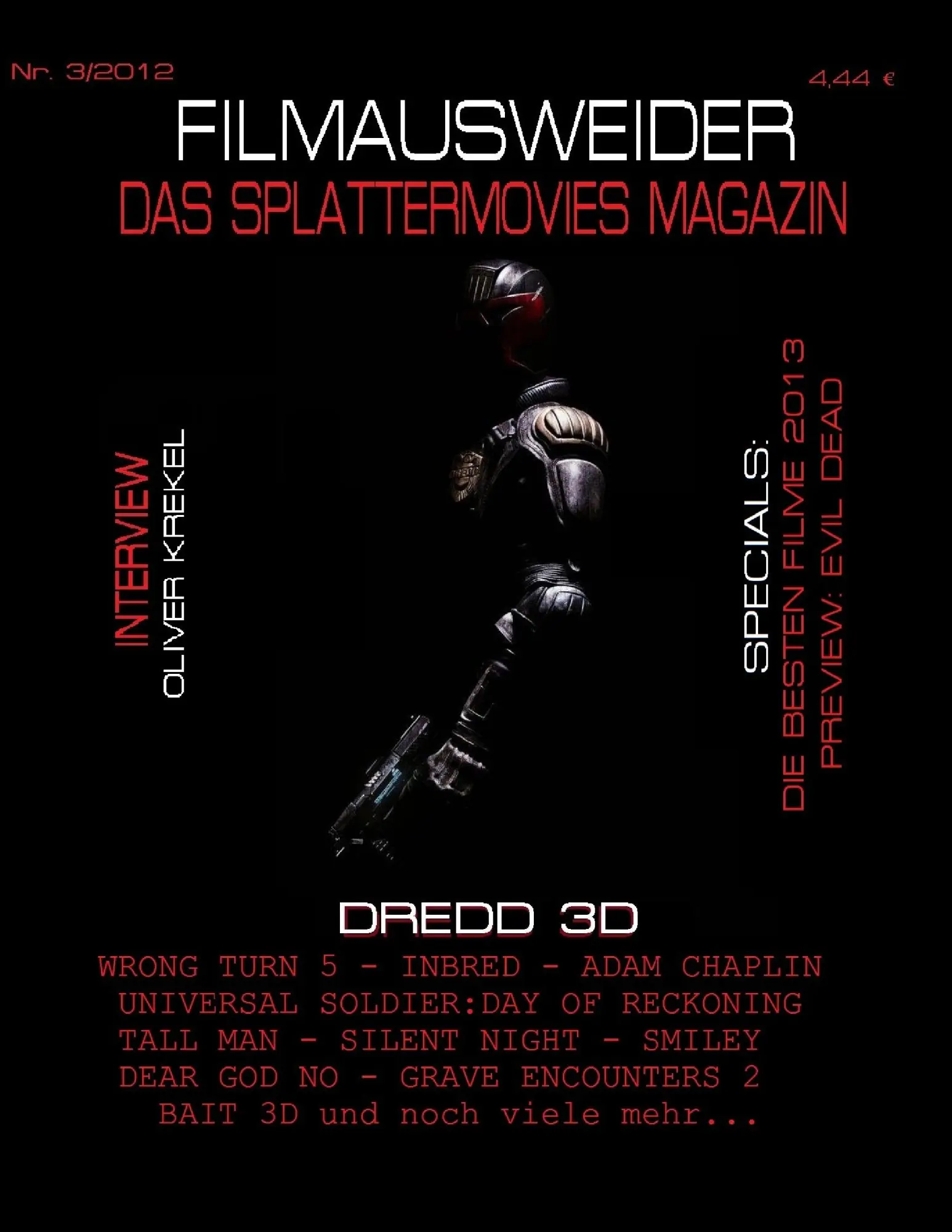 Cover: 9783848212828 | FILMAUSWEIDER - Das Splattermovies Magazin - Ausgabe 3 - Dredd 3D,...