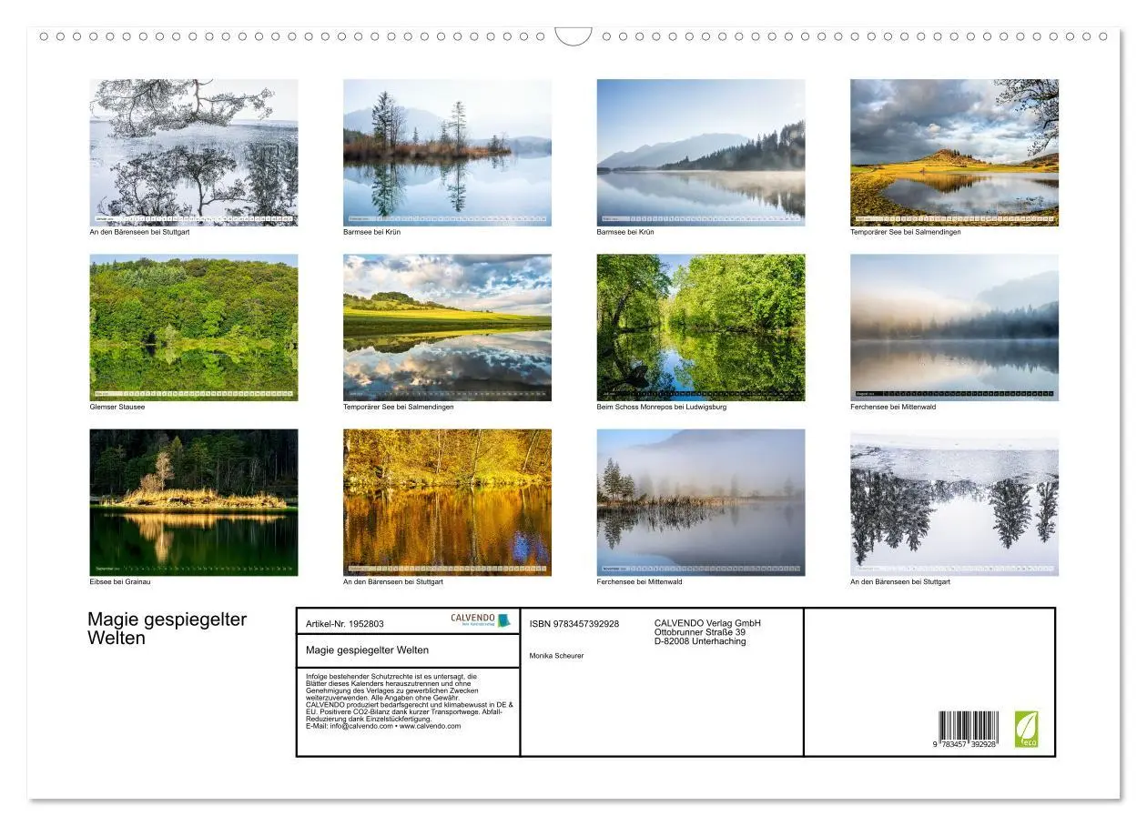 Bild: 9783457392928 | Magie gespiegelter Welten (Wandkalender 2026 DIN A2 quer), CALVENDO...