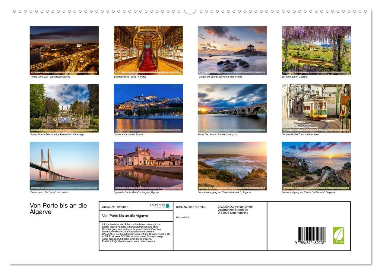 Bild: 9783457462928 | Von Porto bis an die Algarve (hochwertiger Premium Wandkalender...