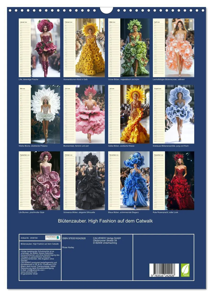 Bild: 9783516242928 | Blütenzauber. High Fashion auf dem Catwalk (Wandkalender 2026 DIN...