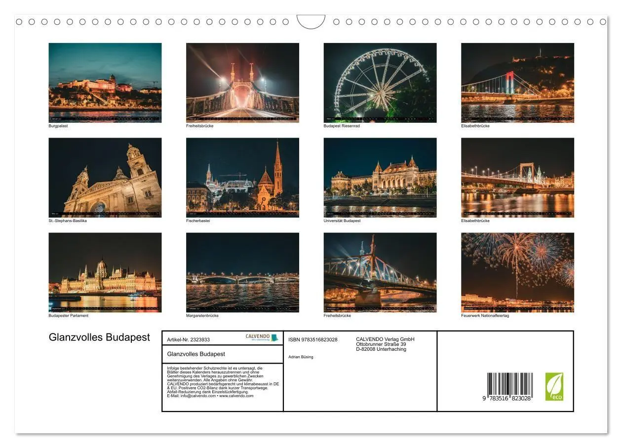 Bild: 9783516823028 | Glanzvolles Budapest (Wandkalender 2027 DIN A3 quer), CALVENDO...