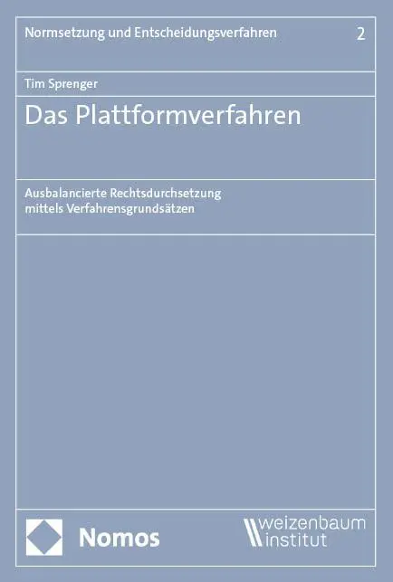 Cover: 9783756023028 | Das Plattformverfahren | Tim Sprenger | Taschenbuch | 400 S. | Deutsch