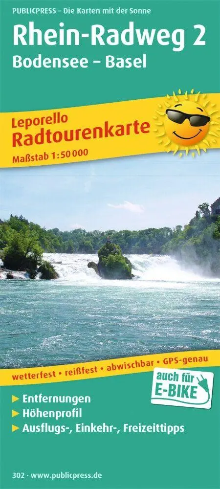 Cover: 9783899203028 | Rhein-Radweg 2, Bodensee - Basel 1 : 50 000 | (Land-)Karte | Deutsch