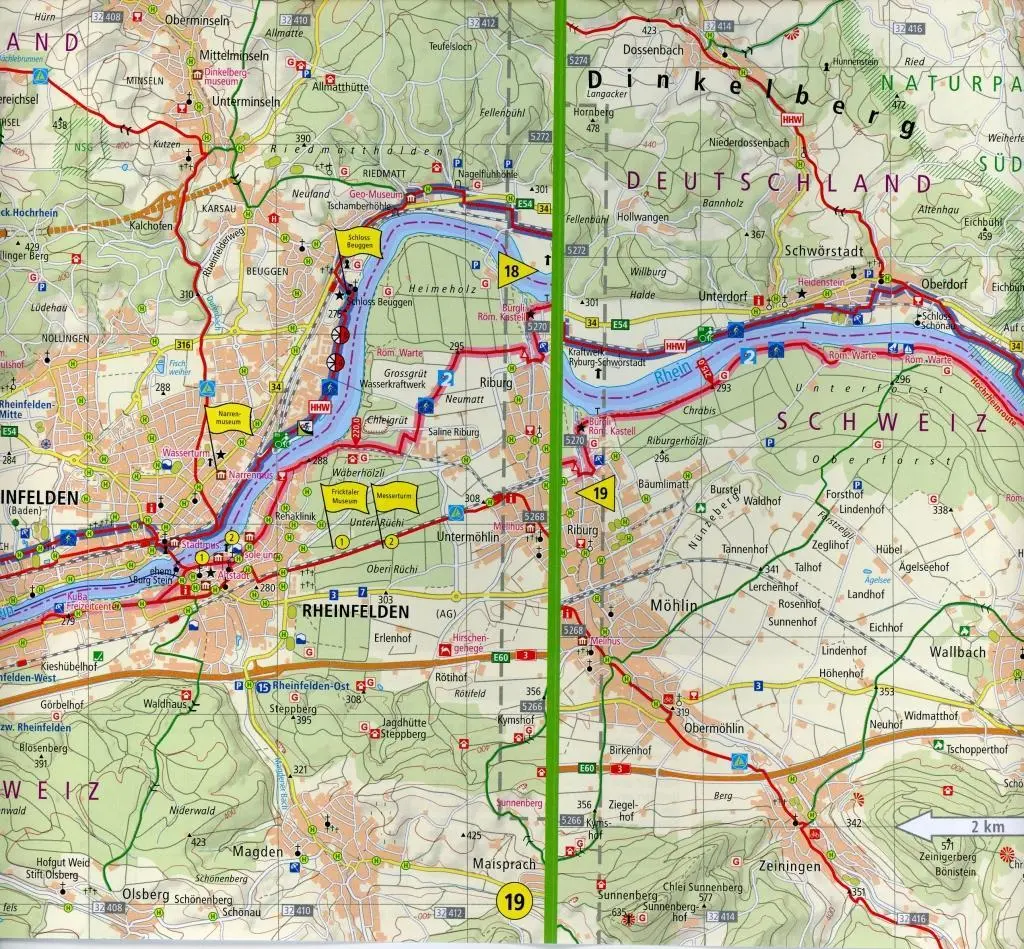 Bild: 9783899203028 | Rhein-Radweg 2, Bodensee - Basel 1 : 50 000 | (Land-)Karte | Deutsch