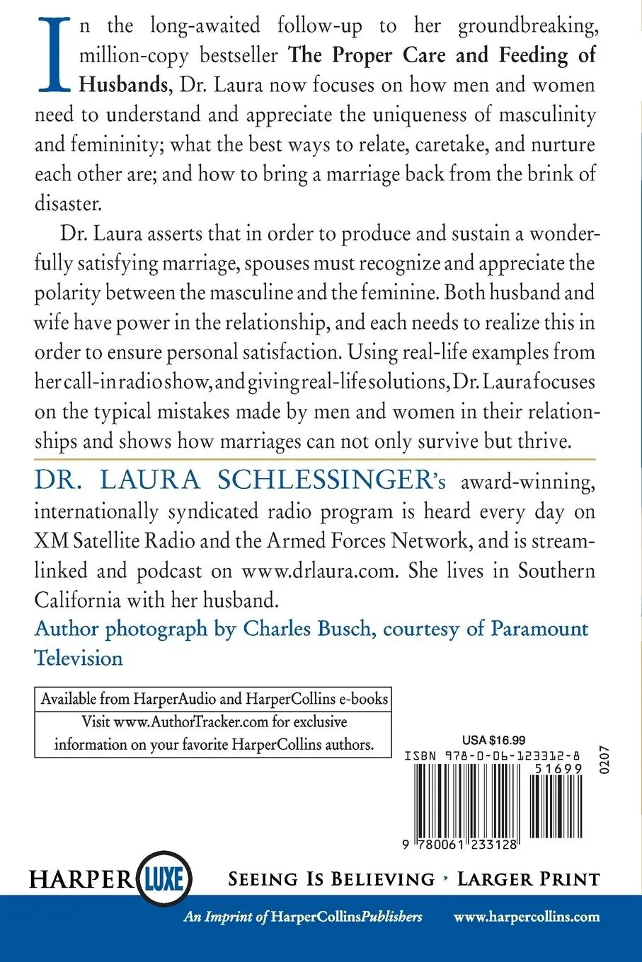 Rückseite: 9780061233128 | Proper Care and Feeding of Marriage LP, The | Laura Schlessinger