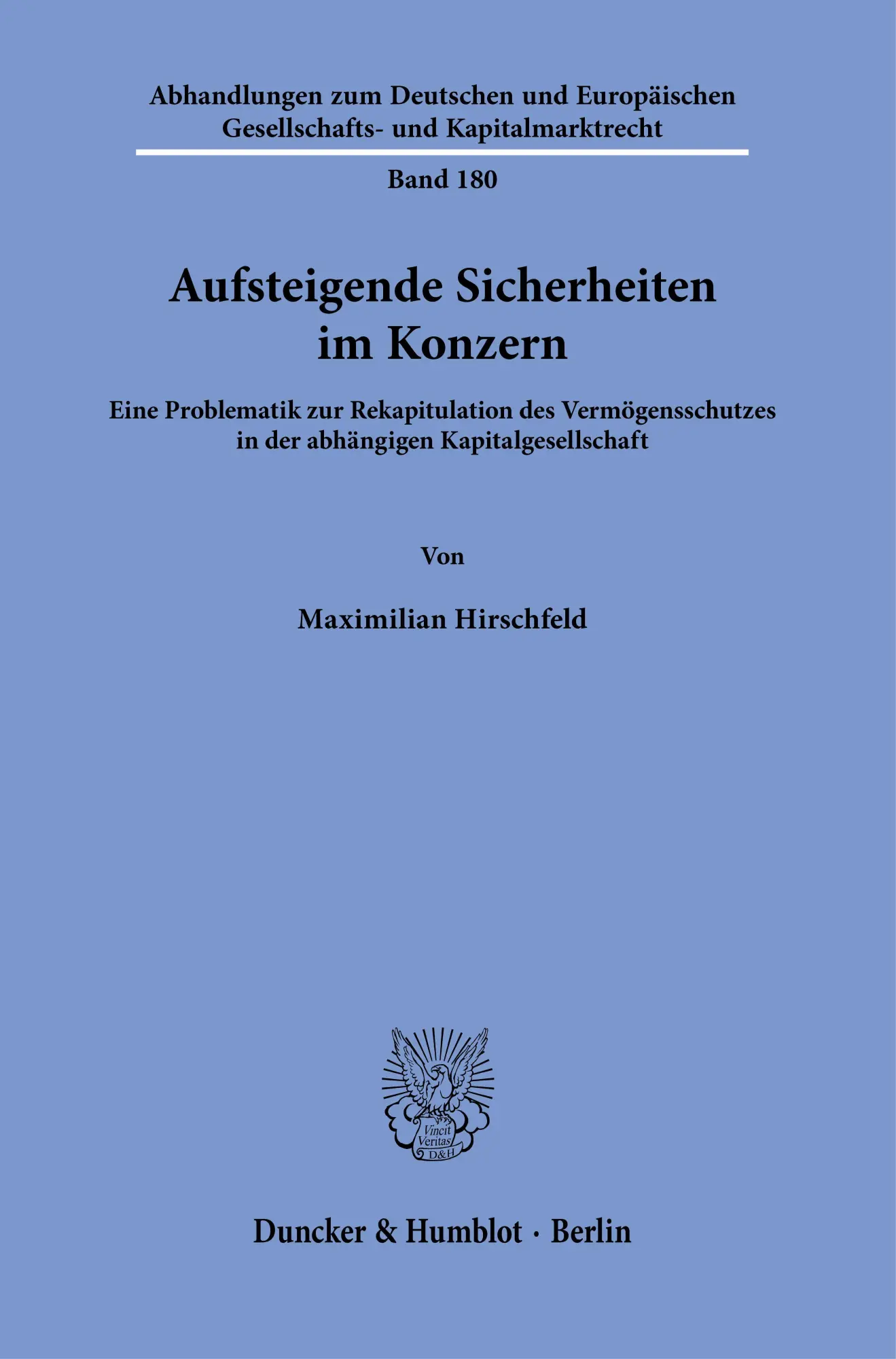 Cover: 9783428183128 | Aufsteigende Sicherheiten im Konzern. | Maximilian Hirschfeld | Buch