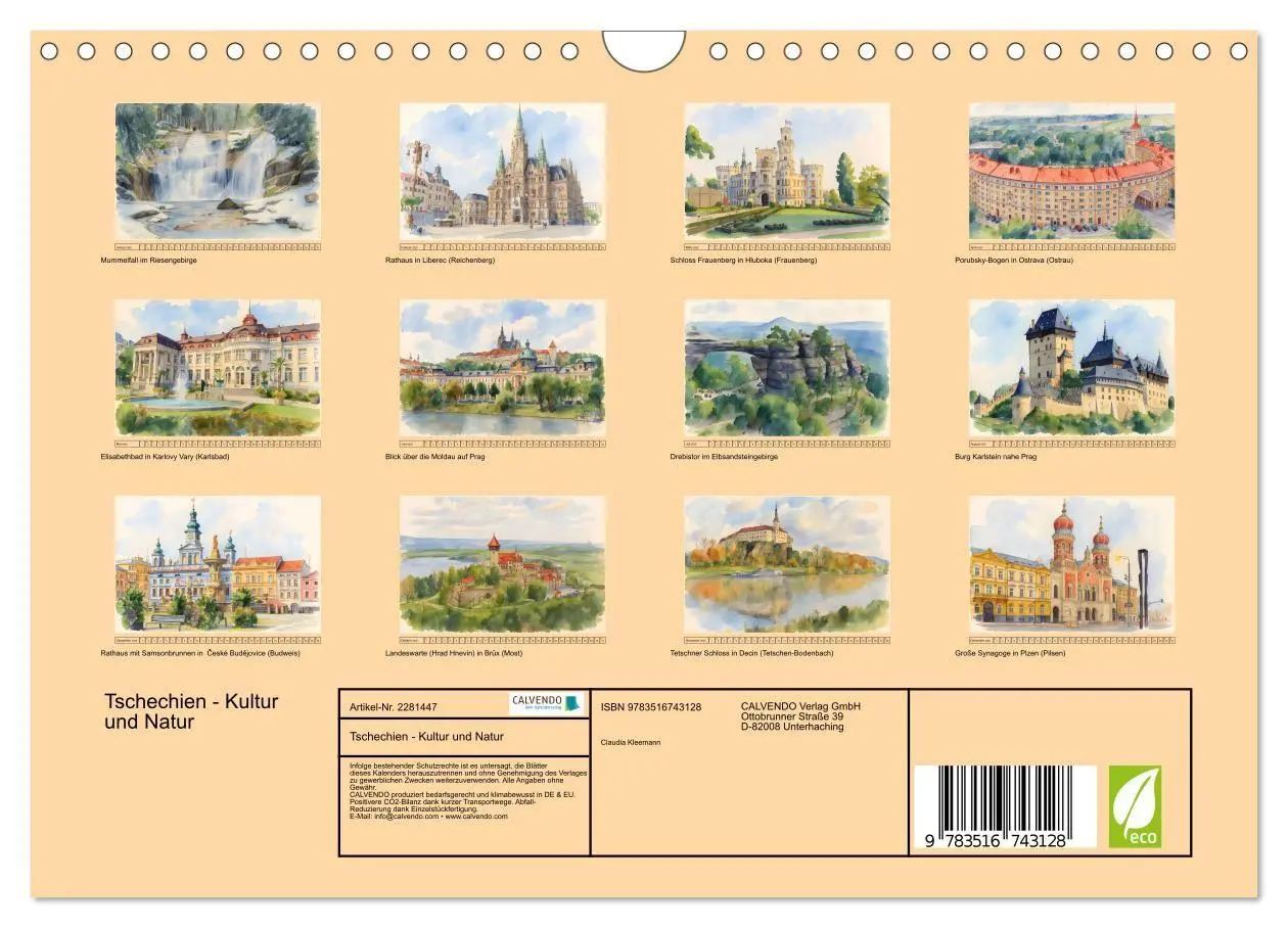 Bild: 9783516743128 | Tschechien - Kultur und Natur (Wandkalender 2026 DIN A4 quer),...
