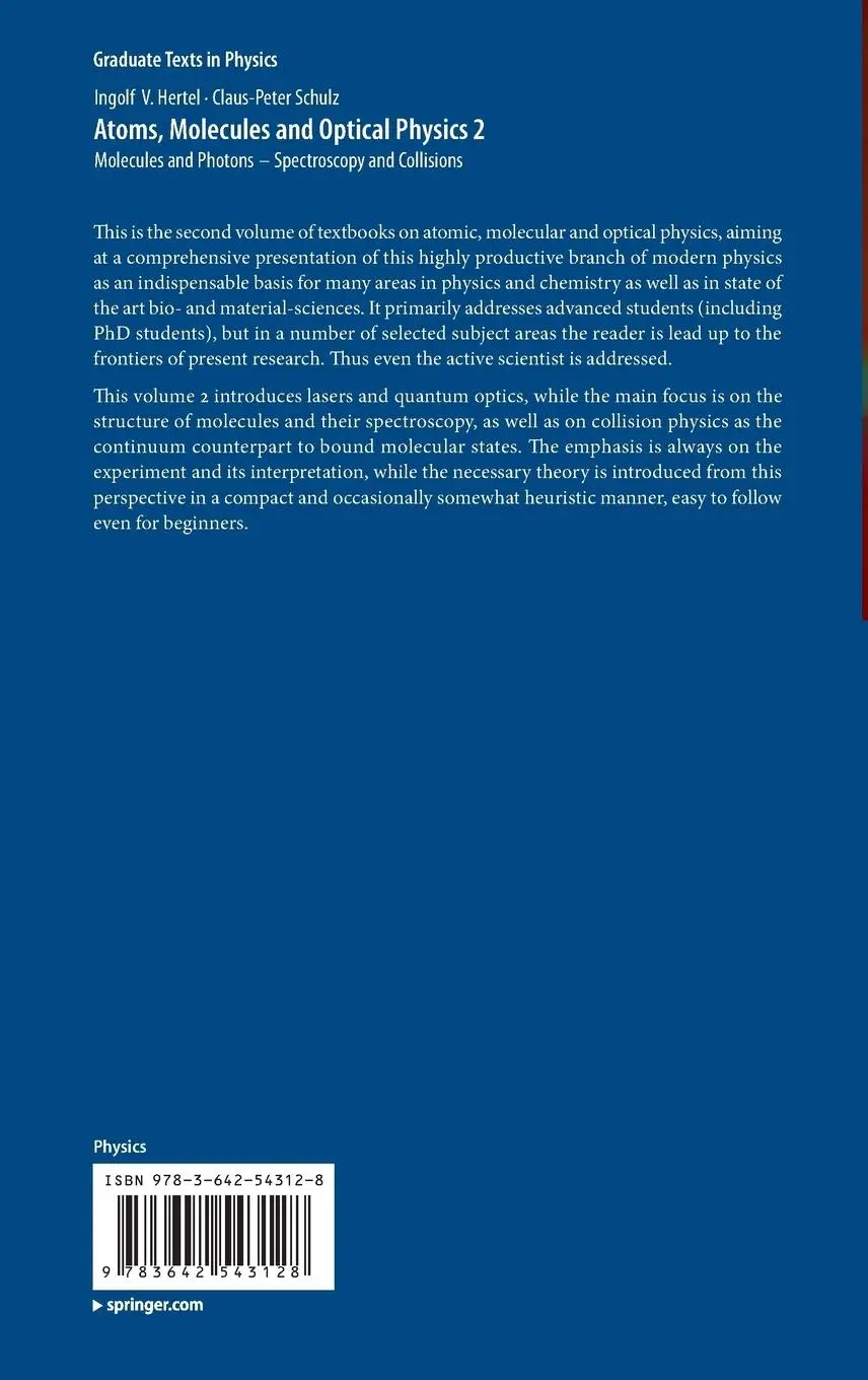Rückseite: 9783642543128 | Atoms, Molecules and Optical Physics 2 | Claus-Peter Schulz (u. a.)
