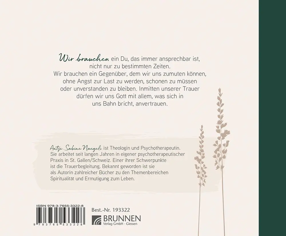 Rückseite: 9783765533228 | Über den Abschied hinaus | Antje Sabine Naegeli | Buch | 48 S. | 2024