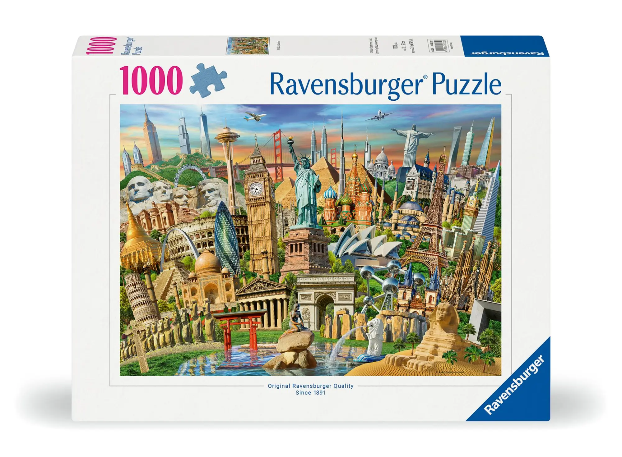 Cover: 4005555003328 | Erwachsenenpuzzle 1000 Teile - Sehenswürdigkeiten weltweit | Spiel