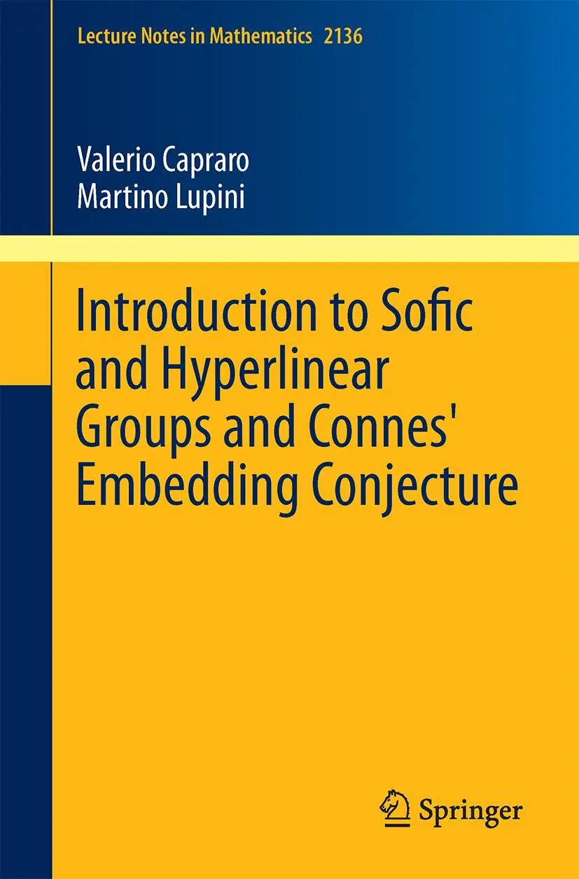 Cover: 9783319193328 | Introduction to Sofic and Hyperlinear Groups and Connes' Embedding...