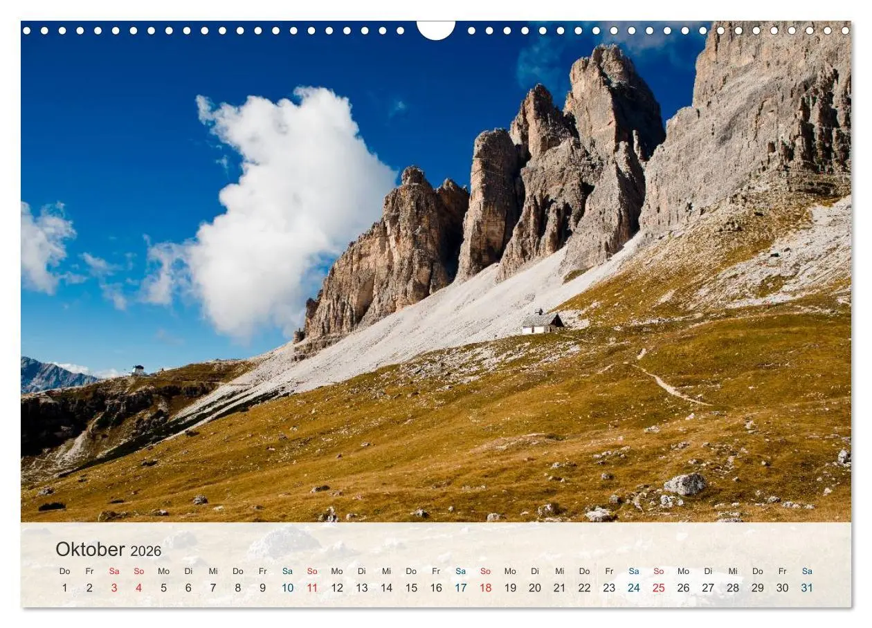 Bild: 9783516033328 | Dolomiten - Rundreise um Drei Zinnen (Wandkalender 2026 DIN A3...