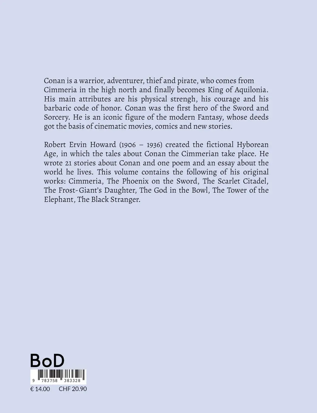 Rückseite: 9783758383328 | Conan the Cimmerian | Robert Ervin Howard | Taschenbuch | Englisch