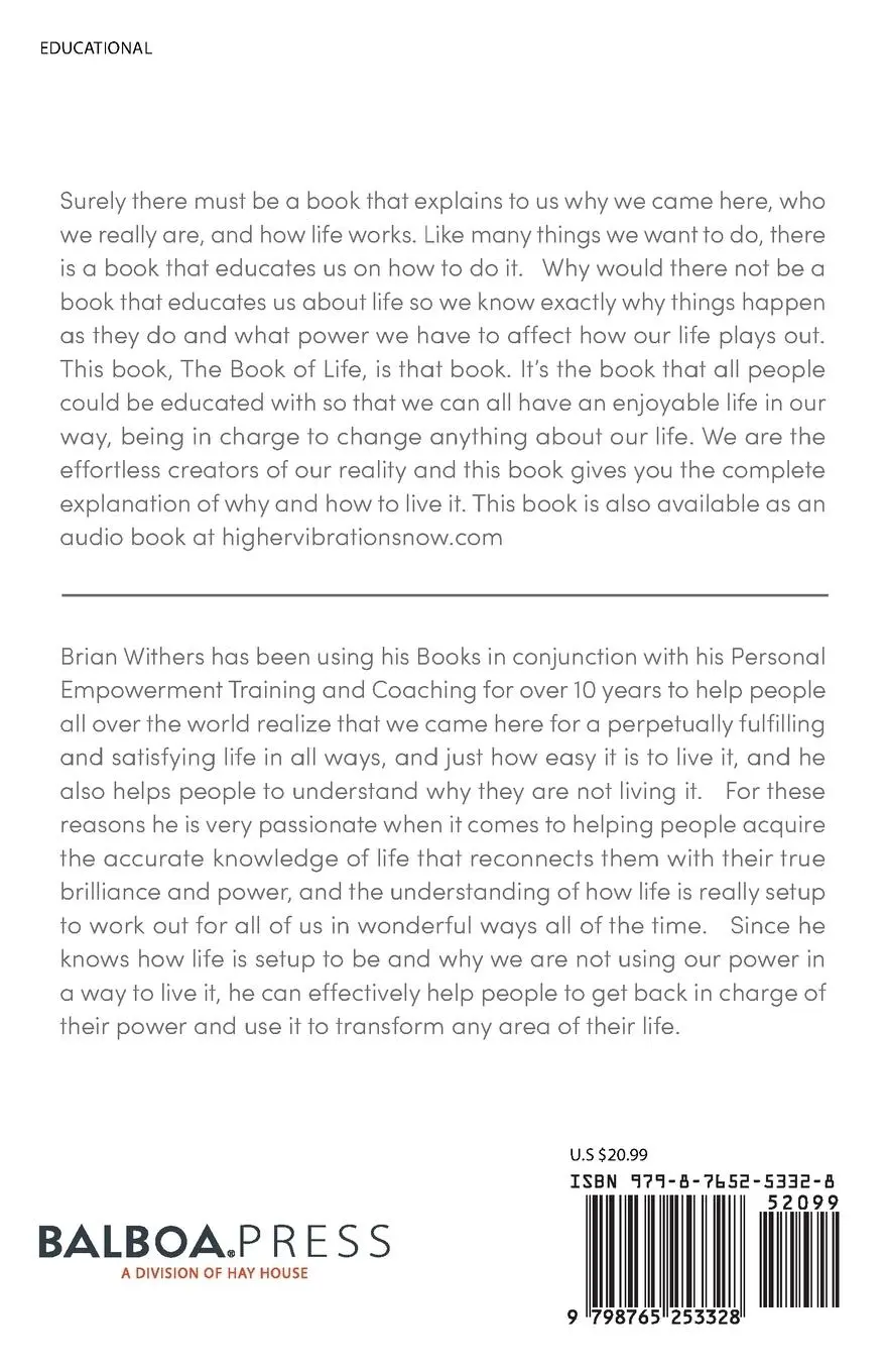 Rückseite: 9798765253328 | The Book of Life | Brian Withers | Taschenbuch | Englisch | 2024