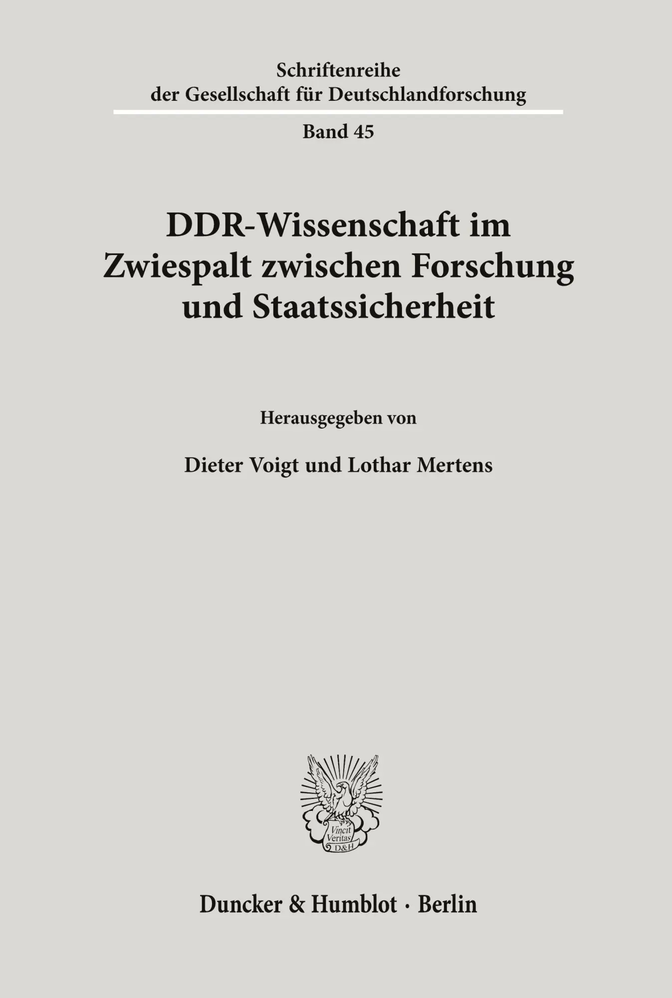 Cover: 9783428083428 | DDR-Wissenschaft im Zwiespalt zwischen Forschung und Staatssicherheit.