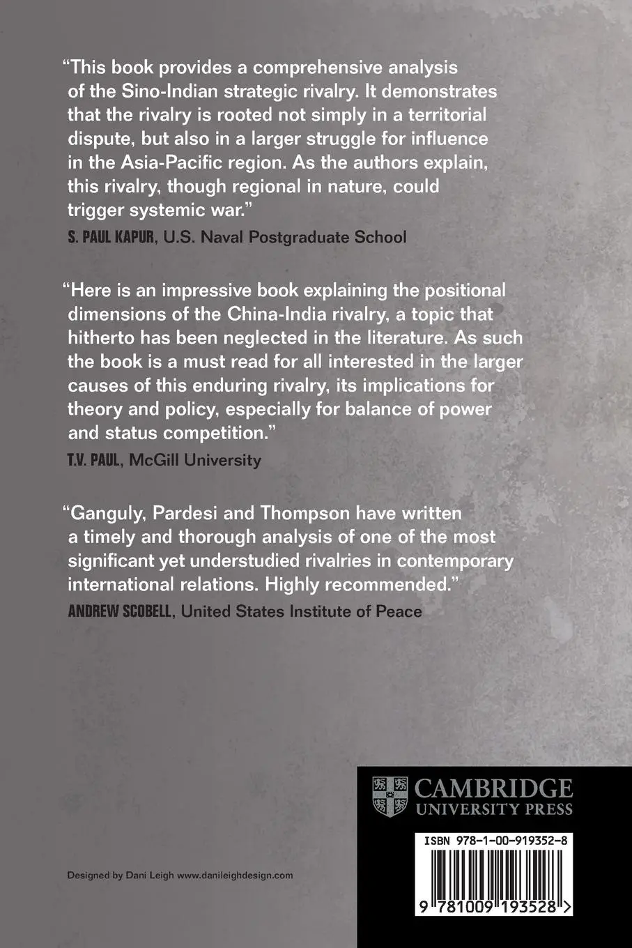 Rückseite: 9781009193528 | The Sino-Indian Rivalry | Sumit Ganguly (u. a.) | Taschenbuch | 2023