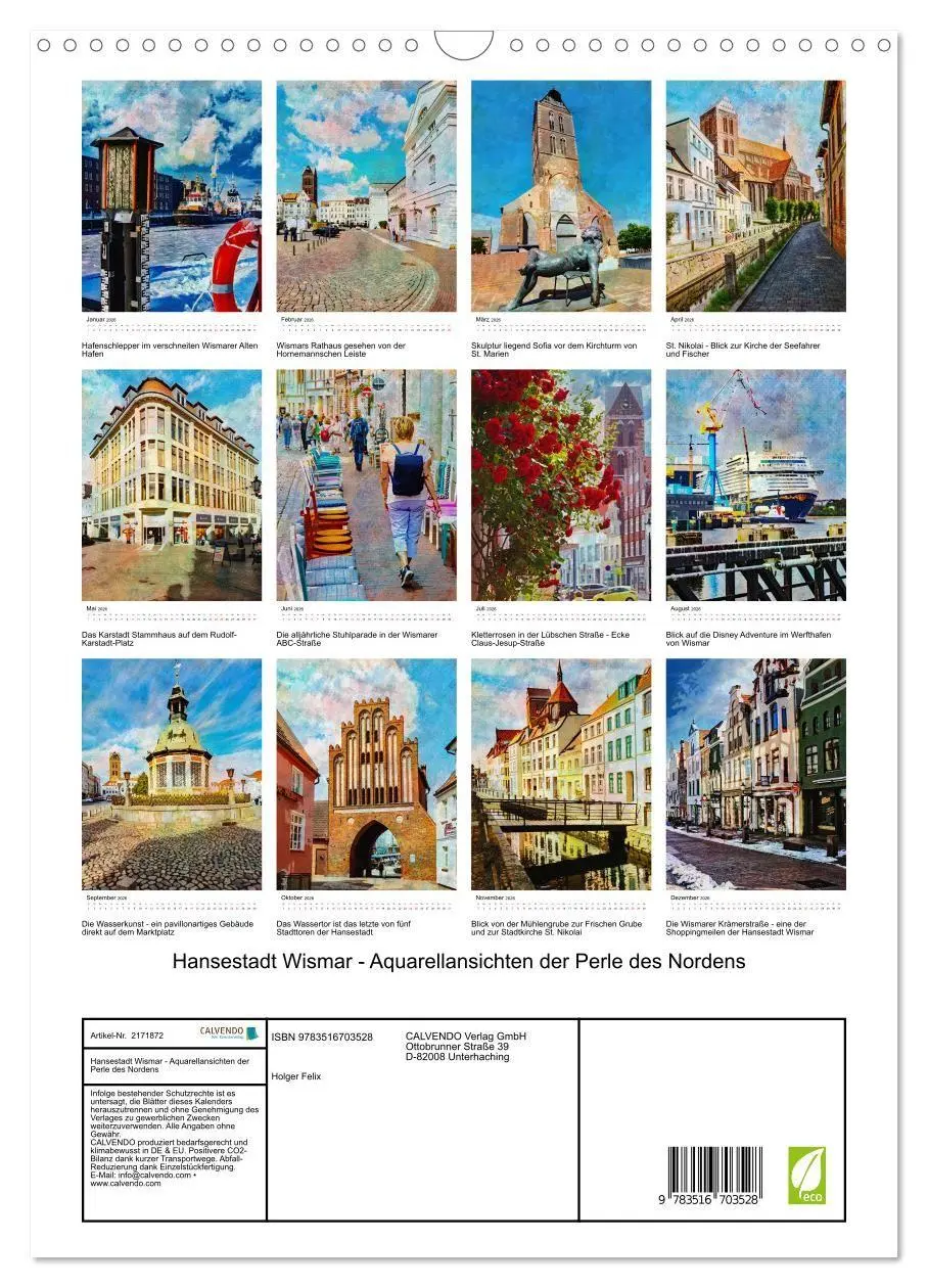 Bild: 9783516703528 | Hansestadt Wismar - Aquarellansichten der Perle des Nordens...