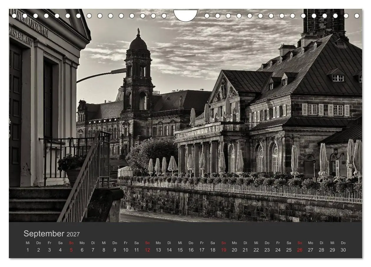 Bild: 9783594163528 | Dresden Schwarz Weiss 2027 (Wandkalender 2027 DIN A4 quer),...