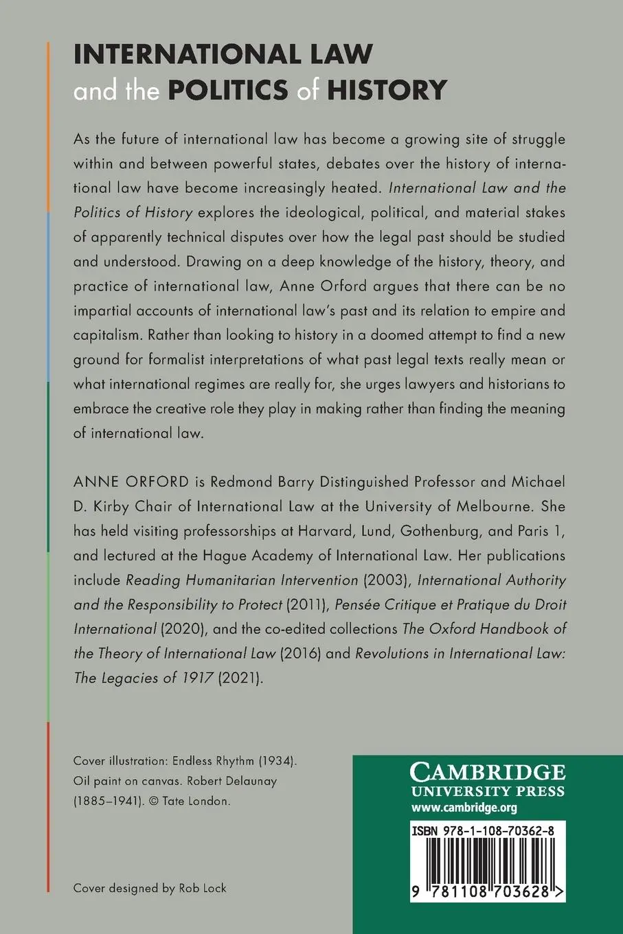 Rückseite: 9781108703628 | International Law and the Politics of History | Anne Orford | Buch